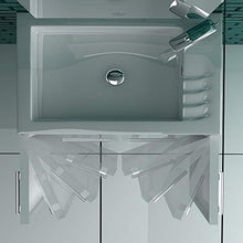 Set di mobili da bagno con lavabo in ghisa minerale e armadietto sottolavabo con funzione chiusura rallentata SoftClose/bianco/50 cm di larghezza