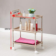 WY&WY Carrello da Bar Cucina Multifunzione rotolamento Carrello a 2 Piani Carrello di stoccaggio con Ruote e Maniglie per Cucina Trucco Bagno,A