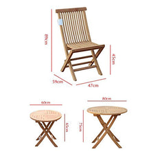 3 pezzi di kit da bistrot da esterno pieghevoli, tavoli e sedie per il tempo libero in legno massello per il balcone del cortile della terrazza, 2 poltrone e 1 tavolino rotondo per il giardino del b