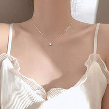 Baoxiaohed Collana in Argento Sterling, Collana Temperamento Semplice Argento Sterling 925 Aggiungere Zircon, Usato Come Regalo per La Festa della Mamma, Feste, Compleanni E Anniversari