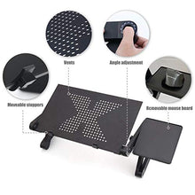 Supporto PC Portatile Pieghevole Tavolino per Laptop Tavolino Portatile da Letto Supporto Notebook Alluminio con Fori di Ventilazione & Piattaforma Porta Mouse (003)