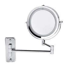 ffu Specchio per Il Trucco A Parete A LED, Specchio da Bagno con Illuminazione Rotante A 360 Gradi
