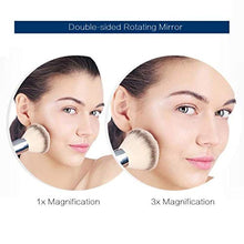 AJH Specchio cosmetico per Trucco da Parete luci a LED e ingrandimento 3X, Specchio di Bellezza da Barba con Estensione Girevole a 360 Gradi su Due Lati