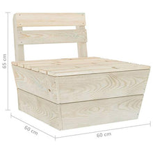 Qnotici Divano Pallet da Giardino mobili Pallet 4 posti Divano Pallet Cuscini Pallet Cuscini Seduta Legno di Abete impregnato