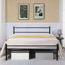 DORAFAIR Letto Matrimoniali Moderni Letto di Metallo Frame Stabile Nessun Rumore 140x200cm Nero