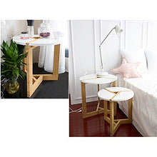 Wisfor Table Basse Ronde Scandinave Blanche 50 x 51cm Table d' Appoint en Bois Brut Moderne Table Gigogne de Café pour Salon Chambre Balcon Bar Hôtel