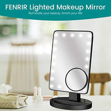 Specchio per Il Trucco con luminosita Regolabile con Touch Screen Con lente d'ingrandimento 10X, 22 LED Rotazione 180° Specchi da Tavolo Specchio con Luce LED Adatto per camera da letto, bagno