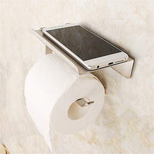 Gancio bagno cucina Portarotolo for WC con ripiano for telefono Supporto da parete in acciaio inossidabile Adesivo Bagno Bagno Distributore di carta for hotel Rotolo di tessuto Appendiabiti Gancio per