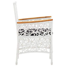 OUSEE Set Mobili da Pranzo per Giardino 9 pz in Polyrattan Bianco