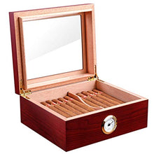 DPLQX Humidor per sigari adorini, sigari armadi Humidor per sigari Finestra di Vetro Trasparente Buona Tenuta Portatile Facile da Portare in Giro,Red_260x110x220mm/10x4x9in