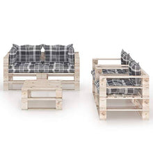 SKM Set Divani da Giardino Pallet 5 pz con Cuscini in Legno di Pino (126.2kg)
