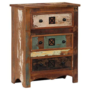 FAMIROSA Cassettiera 60x30x75 cm in Legno Massello di Recupero