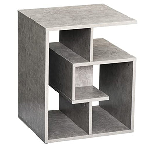 homcom Tavolino da Salotto Soggiorno Moderno in Legno Effetto Cemento con 3 Ripiani 45x40x55cm Grigio