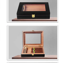 WAWAYU Portasigari, Cigar Box Legno di Cedro di Sicurezza Mini Portatile Cigar Humidor Pianoforte lacca con Finestra di visualizzazione Sigaro Casella di visualizzazione (Size : A)