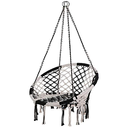 Xhtoe Sedia Amaca Altalena A Corda Sospesa Altalena A Maglia in Rete A Corda Altalena in Cotone Carico Massimo 330 Libbre per Sedia Amaca da Giardino All'aperto Comfort E Durata