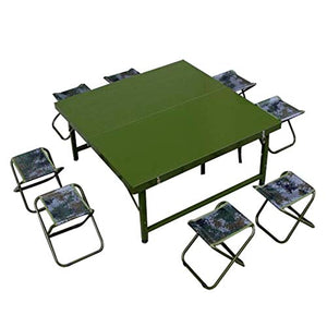 Set Tavolo e Sedia da Esterno Set da Tavolo da Campeggio all'aperto e Sedia, Tavolo Multifunzionale Portatile Portatile e Set Sedia, Tavolo da Campeggio Esterno Verde Militare