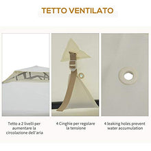 Outsunny Tenda Gazebo da Giardino con Zanzariera, Struttura in Metallo Copertura in Poliestere, 294x294cm, Beige
