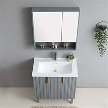Set di Mobiletti Specchio e Lavabo Mobile da Bagno in Legno per Mobile per Mobile per Mobile per Mobile per Mobile da Bagno (Color : Gray, Size : 50x81x84cm)