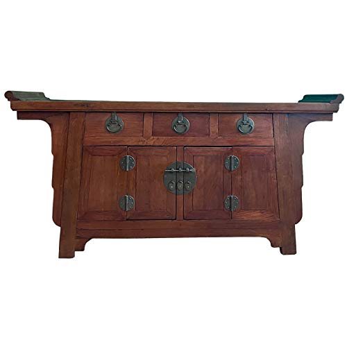 Asien Lifestyle Credenza cinese in legno di ulmo, 170 cm, colore: marrone