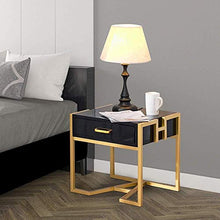 MMWYC Comodino Legno Solido Finitura lacca Gabinetto unità dell'organizzatore di immagazzinaggio con i cassetti for Camera da Letto Studio Living Room (Color : Black)