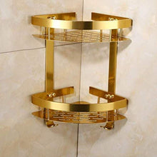 WDGNY mensola da bagno mensola da doccia pensile spazio in alluminio mensole angolari a parete triangolare box doccia cestino per bagno 2 ripiani 20,6 x 40,5 cm 0910