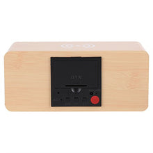 Vikye Sveglia, Sveglia digitale LED Scrivania in legno per 3 gruppi di sveglia wireless con controllo vocale e controllo vocale((Colore del legno))