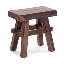 Design Delights - Sgabello Vintage 40, in stile rustico, in legno massiccio riciclato, 43x45x27 cm (altezza x larghezza x profondità)