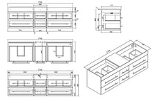 Mobile bagno Milano XL 172cm con doppio lavabo antracite satinato
