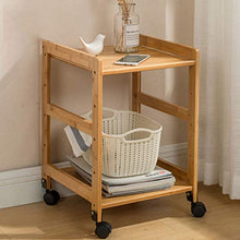 TONG HXF- Piccolo tavolino da Salotto in bambù Decorato con mobili da Salotto Balcone casa e Tavolo da Ufficio Durevole (Size : Have wheel-45 * 38 * 55cm)