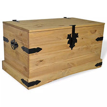 Tidyard Cassapanca,Baule Portaoggetti in Pino Messicano Corona Range,Solido Legno di Pino Cerato Bauli e Cassapanche 91x49,5x47 cm