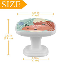 Set di 4 maniglie rotonde per armadio da cucina, credenza, cassettiera, cassettiera, con viti, per cucina, credenza, credenza, bagno, armadio, volpe autunnale con foglia_Prancheta 1