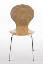 CLP Set 2 Sedie Impilabili Diego in Legno Robusto I Sedie Attesa con Telaio in Metallo I Sedie Ergonomiche E Facili da Pulire, Colore:Quercia