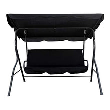 FineHome Dondolo da giardino XXL a 3 posti, con tetto imbottito, colore: antracite/nero