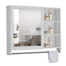 Armadietti a specchio Impermeabile Specchio Bagno WC A Parete Mobile A Specchio da Bagno con Anta Mobile Portaoggetti da Bagno A Muro (Color : Bianca, Size : 60 * 12.5 * 70cm)
