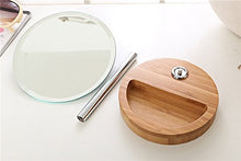 BD.Y Specchio per Il Trucco Desktop su Un Lato di Alta qualità, Specchio cosmetico Portatile, Specchio di Bellezza in Legno - Diametro Specchio 17,2 cm
