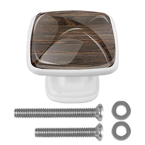 Set di 4 pezzi di ferramenta con maniglia rotonda per armadio da cucina, credenza, cassettiera, cassettiera, credenza, bagno, armadio vintage in legno marrone