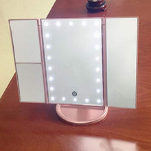 Specchio da Tavolo con Luce di riempimento a LED Specchio per Il Trucco Specchio per Trucco con ingrandimento su Tre Lati Pieghevole e Illuminato Specchio per Trucco con ingrandimento 1x / 2X / 3X