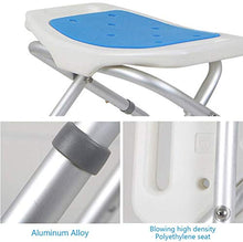 DZX Sgabello per Doccia, Sgabello per Vasca da Bagno Regolabile in Altezza e Sedia per Doccia con Maniglie Sgabello per Handicap Pieghevole in Alluminio Antiscivolo per Anziani, Anziani, portatori di