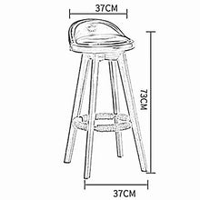 WHOJA Sgabelli da bar Sedia da cucina Struttura in legno massello marrone sedia da bar Cuscino in PU Mobili da bar Peso del cuscinetto 150 kg Rotazione a 360 ° 73 cm di altezza Sgabelli da bar Sedie S