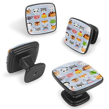 Faccia animale 4 PCS Pomelli per Porta, Pomolo per Mobile, Pomelli per Mobili con Viti, Maniglia per Armadietto, Pomelli per Porta, Pomelli per Cassetti per Porta, Armadio, Cassetto e Credenza