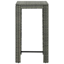 vidaXL Tavolo Bar da Giardino Nero 140,5x60,5x110,5 cm Polyrattan