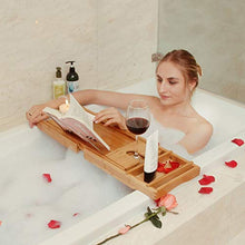 Vasca da Bagno Vassoio, Multi-Funzione Bagno in bambù da Bagno iPad Tablet Telefono Rack Cremagliera del Vino, Adatto per Home Hotel Bagno Rack, Retrattile 73-110 Cm