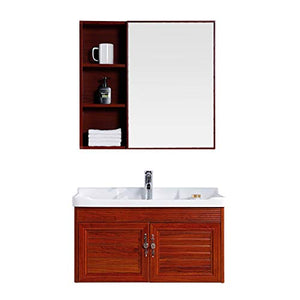 YLiansong-home Mobile da Bagno Specchio Combinazione di armadietto per armadietto a Muro per vanità a Muro di Alluminio Set di armadi per lavabo da Bagno (Color : Red, Size : 47x60x44cm)