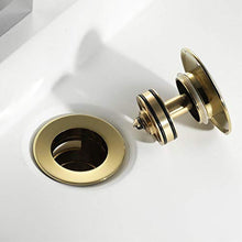 Scarico lavabo Oro Stampa Bounce Scarico lavabo Bagno con troppopieno Lavello scolapiatti Scarico lavabo in Ottone di qualità Orb Nero