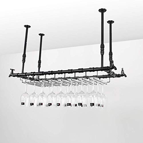 Ktv Appendiabiti in Vetro Sospeso Armadio in Vetro Alto Appendiabiti in Vetro A Scomparsa Capovolto Bar Portabottiglie Creativo per La Casa (Colore: Marrone Dimensioni: 120 * 30 Cm) Portaoggetti