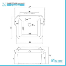 Pilozzo Lavatoio in Resina, 58x45 cm Bianco, con Portasapone, Ideale per Installazione a Muro