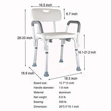 Sgabello Da Banco Sgabello Da Bagno Con Supporto Doccia A Spruzzo Panca Doccia Regolabile Con Schienale E Braccioli RimovibiliAltezza Regolabile Antiscivolo Lega Di Alluminio Perfetto Per Interni