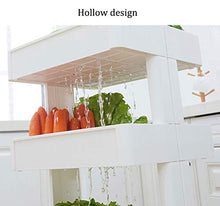 &ripiano di stoccaggio Scaffalature Home Salotto Cucina Frutta e verdura 3-layer Scaffale da terra Scaffalatura Mensola di finitura bianca Scaffale di finitura
