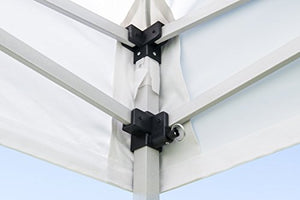 SNODEC Gazebo Pieghevole 3X3 Bianco Acciaio + 4 Teli Laterali PVC 350 g Metro