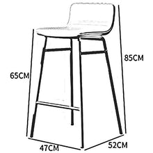 YS Sedia Iron Art High Pu Cuscino Gambe in Metallo Reception Reception Ristorante Cucina Colazione Montaggio Sgabello da Bar,Giallo,65 cm